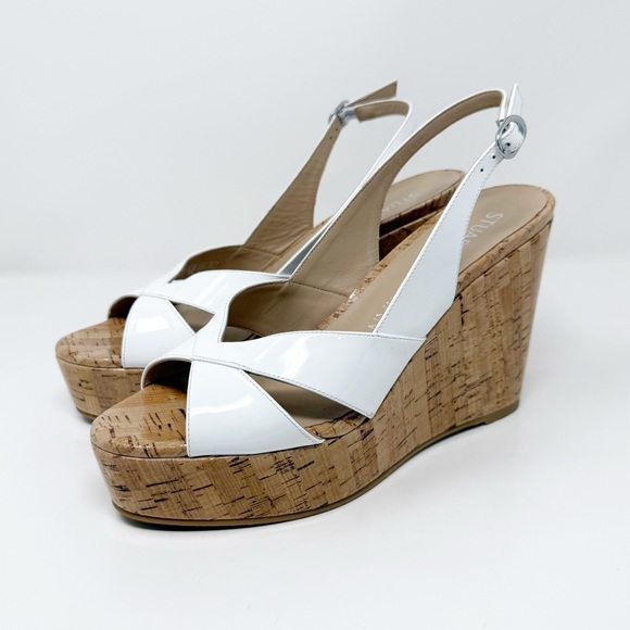 New Stuart Weitzman Carmen Wedge Sandal Sz US 9.5B - Picture 1 of 10